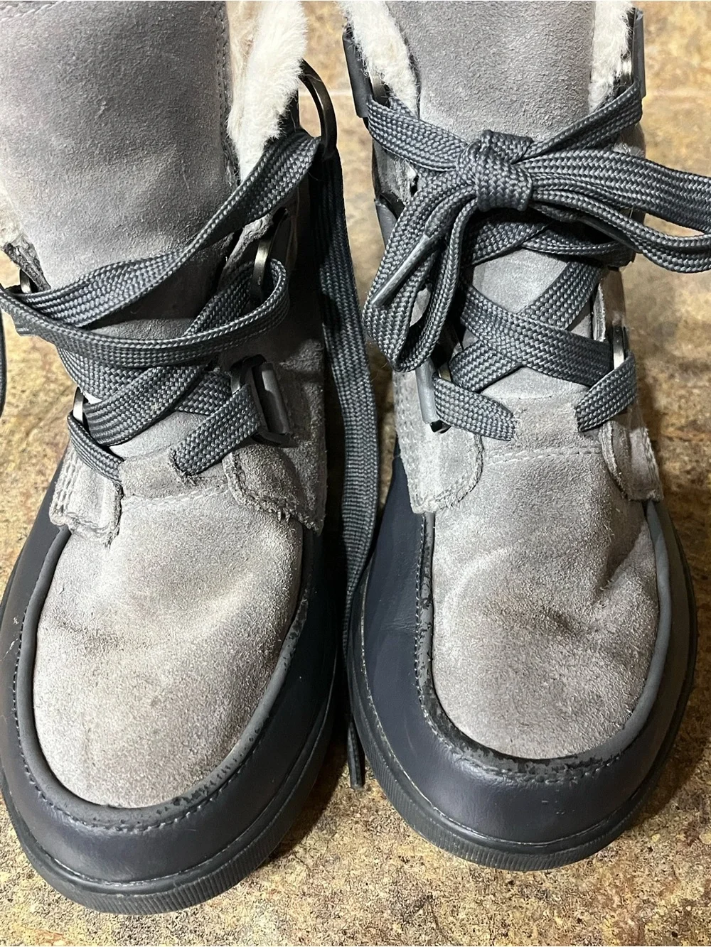 SOREL Tivoli IV Waterproof Boots Quarry Gray Suede Faux Fur US 7.5 Winter